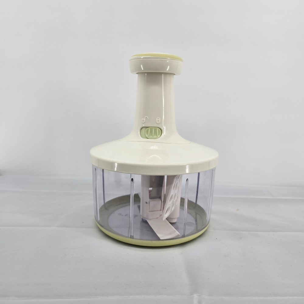 Princess House Specialty Press & Chop Manual Food Processor 345 White New